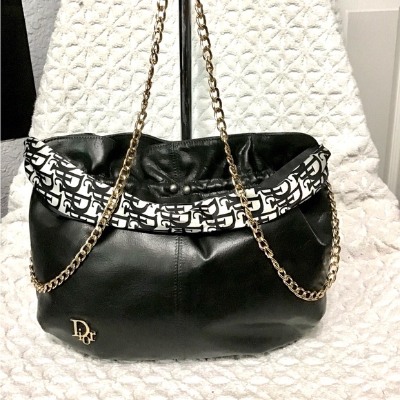 Dior Other - Christian Dior Leather Crossbody Bag/ Gold Chain